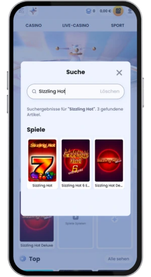 Suchfunktion in der Lobby